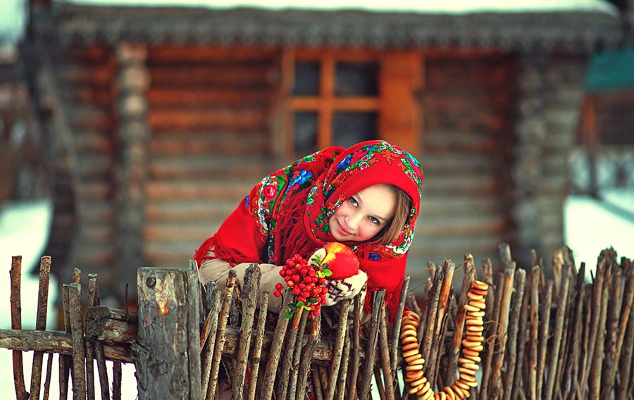 Sexy girl Women in Slavic costumes in Kigali