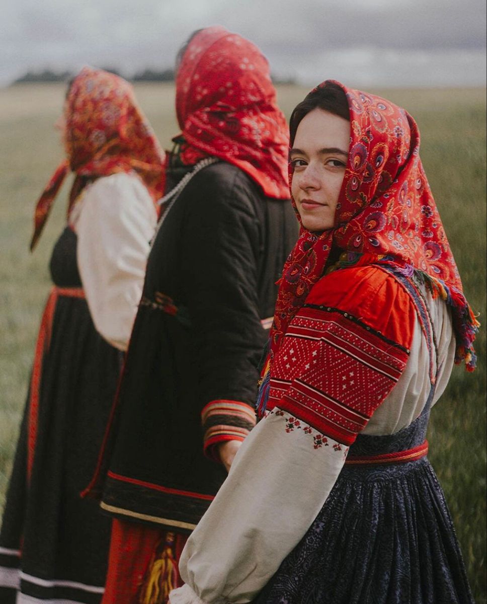 Women in Slavic costumes in Kigali